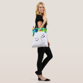Funky psychedelic bubble hair tote bag (Op model)