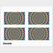 Funky Psychedelic Color Fest Rechthoekige Sticker (Vel)
