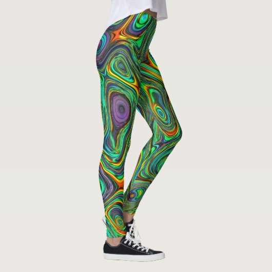 Funky Psychedelic Colorful Abstracte Leggings (Rechts)