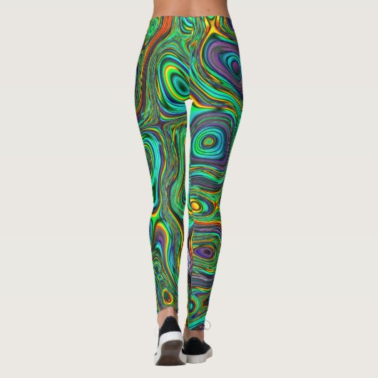 Funky Psychedelic Colorful Abstracte Leggings (Achterkant)