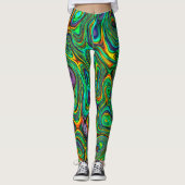 Funky Psychedelic Colorful Abstracte Leggings (Voorkant)