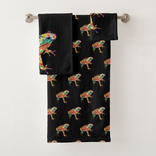Funky Psychedelic Frog Bad Handdoek (Insitu)