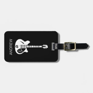 Funky Psychedelic Guitar Pop Art Music Instrument Bagagelabel