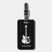 Funky Psychedelic Guitar Pop Art Music Instrument Bagagelabel (Voorkant verticaal)