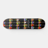 Funky psychedelic guitars model gepersonaliseerd persoonlijk skateboard (Horizontaal)