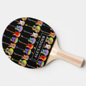 Funky Psychedelic Guitars Personalized Tafeltennisbatje (Zijkant)