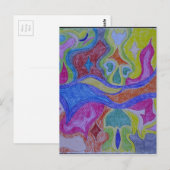 Funky psychedelic Magic Carpet Briefkaart (Voorkant / Achterkant)