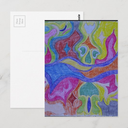 Funky psychedelic Magic Carpet Briefkaart (Voorkant / Achterkant)