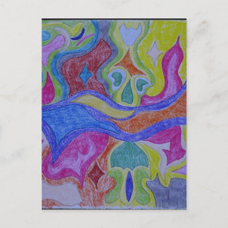 Funky psychedelic Magic Carpet Briefkaart