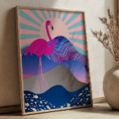 Funky psychedelisch flamingo Poster