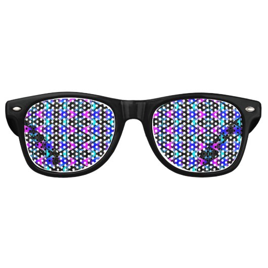 Funky psychedelisch patroon retro zonnebril (Voorkant)