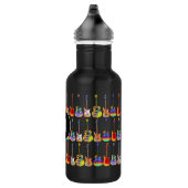 Funky psychedelische gitaar patroon Monogram Waterfles (Rechts)