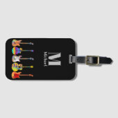 Funky Psychodelische Gitaar Monogram Bagagelabel (Voorkant (horizontaal))