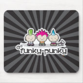 Funky-Punky Black Mousepad Muismat (Voorkant)