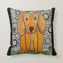 Funky Puppy Art Pillow