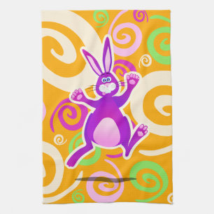 Funky rabbit, keukenhanddoek