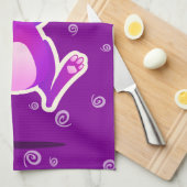 Funky rabbit, keukenhanddoek (Quarter Fold)