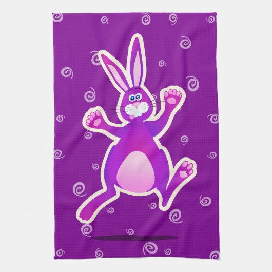 Funky rabbit, keukenhanddoek (Verticaal)