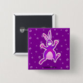 Funky rabbit, knop vierkante button 5,1 cm (Voorkant /achterkant)