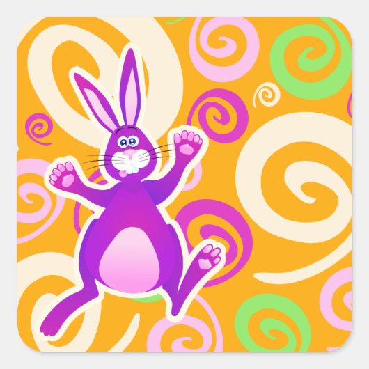 Funky rabbit, sticker (Voorkant)