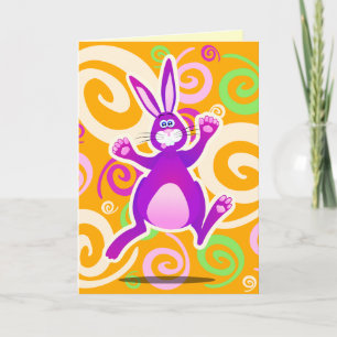 Funky rabbit, wenskaart kaart