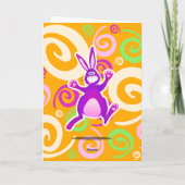 Funky rabbit, wenskaart kaart (Achterkant)