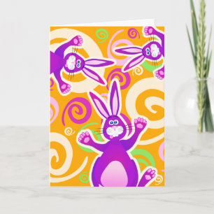 Funky rabbit, wenskaart kaart