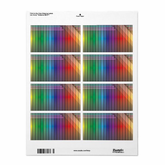 Funky Rainbow Abstract Etiket (Full Sheet)