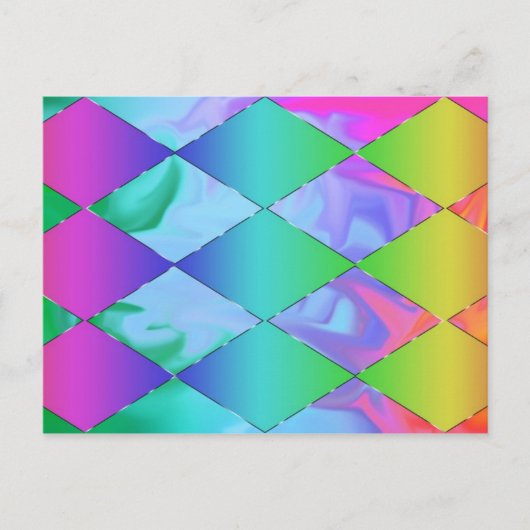 Funky Rainbow Briefkaart (Voorkant)
