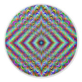 Funky Rainbow Founds Fractal Lade Knob Keramische Knop (Voorkant)