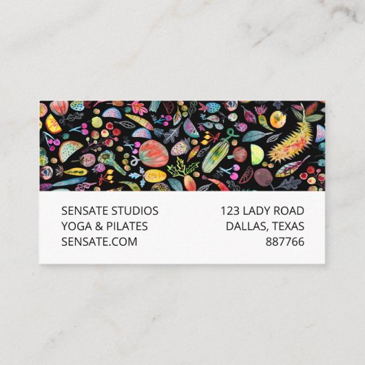 Funky Rainbow Fruits Waterverf Pattern 10 Klantenkaartje (Achterkant)