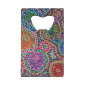 Funky Rainbow Mardi Gras Bead Art Creditkaart Flessenopener (Achterkant)