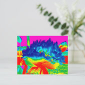 Funky Rainbow Multi Colour Flower Popart Briefkaart (Staand voorkant)