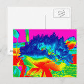 Funky Rainbow Multi Colour Flower Popart Briefkaart (Voorkant / Achterkant)