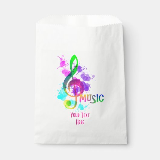 Funky Rainbow Music Note thema gepersonaliseerd Bedankzakje (Voorkant)