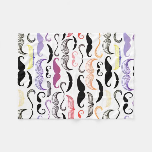 Funky Rainbow Mustache Design Fleece Deken (Voorkant (Horizontaal))