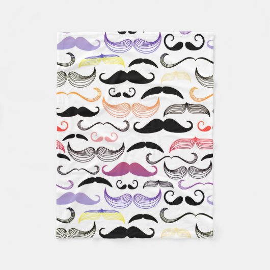 Funky Rainbow Mustache Design Fleece Deken (Voorkant)