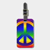 Funky Rainbow Peace Symbol Bagagelabel (Voorkant verticaal)