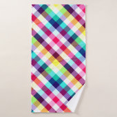 Funky Rainbow Plaid Patroon Badhanddoek (Badhanddoek)