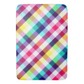 Funky Rainbow Plaid Patroon Grote Badmat (Voorkant Verticaal)