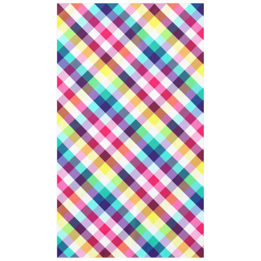 Funky Rainbow Plaid Patroon Grote Tafelkleed (Voorkant)