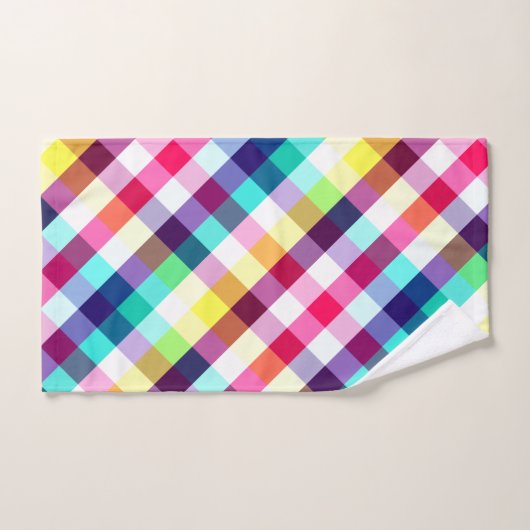 Funky Rainbow Plaid Patroon Handdoek (Handdoek)