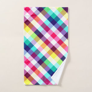 Funky Rainbow Plaid Patroon Handdoek