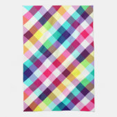 Funky Rainbow Plaid Patroon Keukenhanddoek (Verticaal)