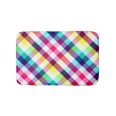 Funky Rainbow Plaid Patroon Kleine Badmat (Voorkant)