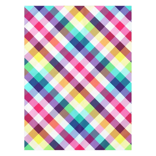Funky Rainbow Plaid Patroon Kleine Tafelkleed (Voorkant)