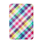 Funky Rainbow Plaid Patroon Medium Bath Mat (Voorkant Verticaal)