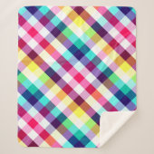 Funky Rainbow Plaid Patroon Medium Sherpa Deken (Voorkant)