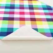Funky Rainbow Plaid Patroon Medium Sherpa Deken (3/4)