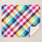 Funky Rainbow Plaid Patroon Medium Sherpa Deken (Voorkant (horizontaal))
